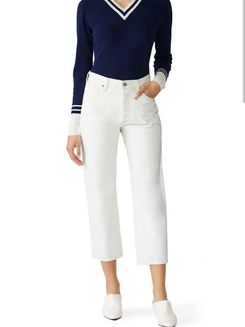 CITIZENS OF HUMANITY WHITE SACHA HIGH RISE WIDE LEG JEANS SIZE 25 MSRP $238